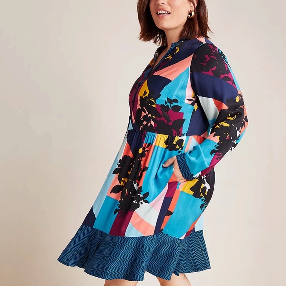 Anthropologie Gillian Abstract Shirtdress - Picture 4 of 9